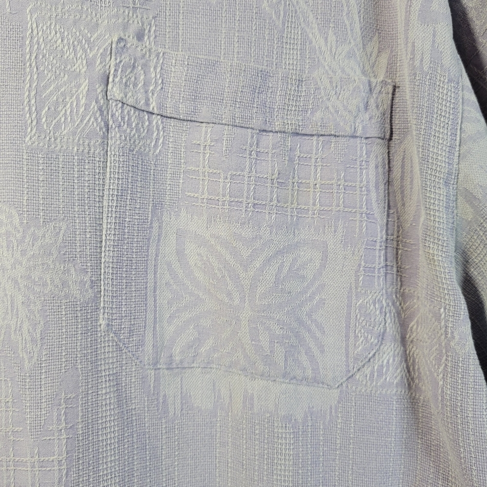 Mens Jamaica Jaxx Purple Silk Short sleeve Hawaiian Button front shirt Size L - Picture 3 of 10
